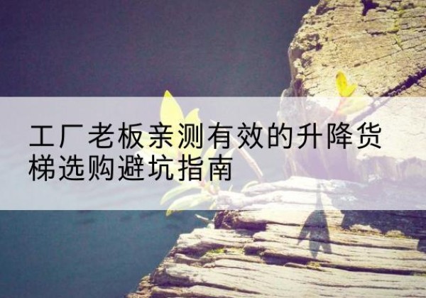 锦州升降货梯怎么选-工厂老板亲测有效的升降货梯选购避坑指南